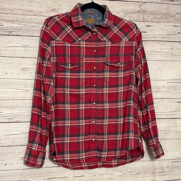 Jachs Girlfriend "Bea" Red Plain Button Up Medium - Picture 2 of 8